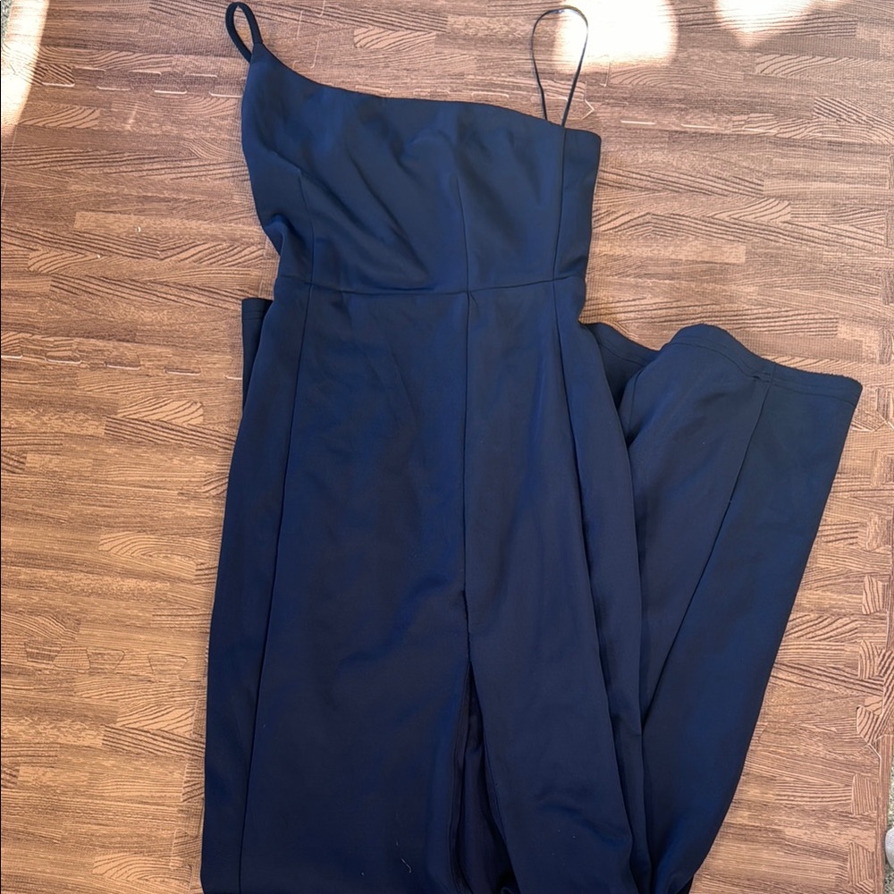 SHOWPO NAVY BLUE LONG GOWN DRESS SIZE 2 ONE SHOULDER